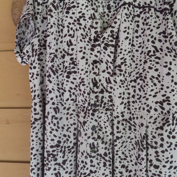 Unique Vintage abstract dot Print 50's Swing Dress blue/black NWT 3X/20 - Picture 2 of 6